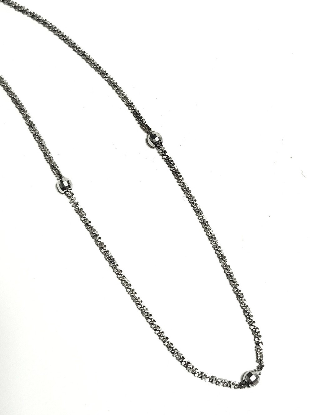 10K White Gold Rope & Balls Chain Anklet size 10.5" Italy - Picture 4 of 10